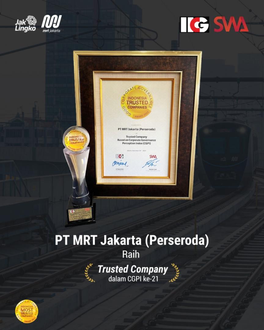 PT MRT Jakarta (Perseroda) Raih Trusted Company Dalam CGPI 2021 | MRT ...